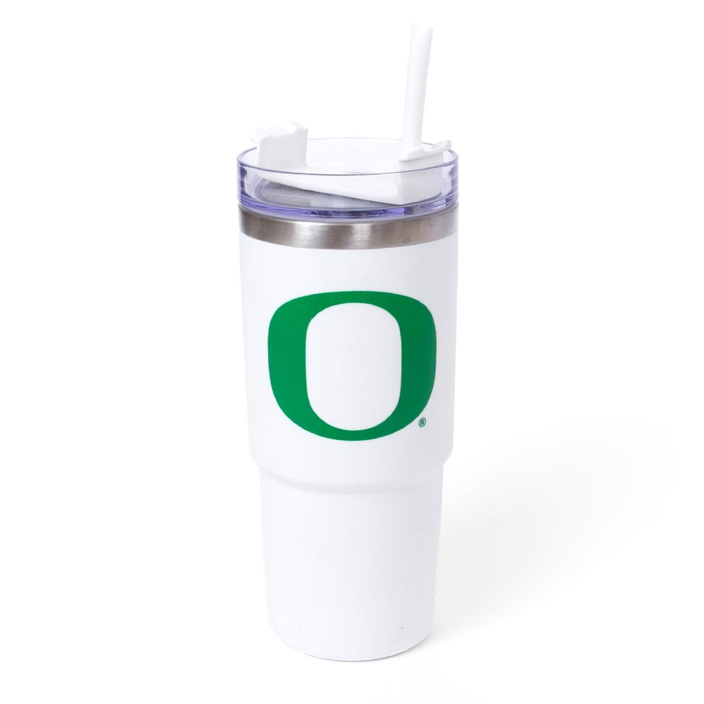 Classic Oregon O, RFSJ, Inc., White, Tumblers, Plastic, Home & Auto, 24 ounce, Eco, Flip top, Straw, 959084
